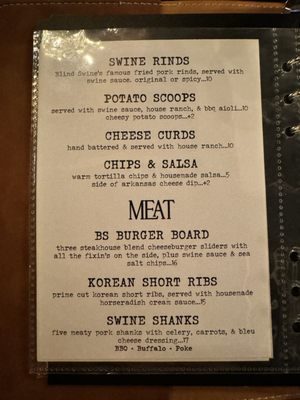 Menu photo 1 Blind Swine Afton, OK
