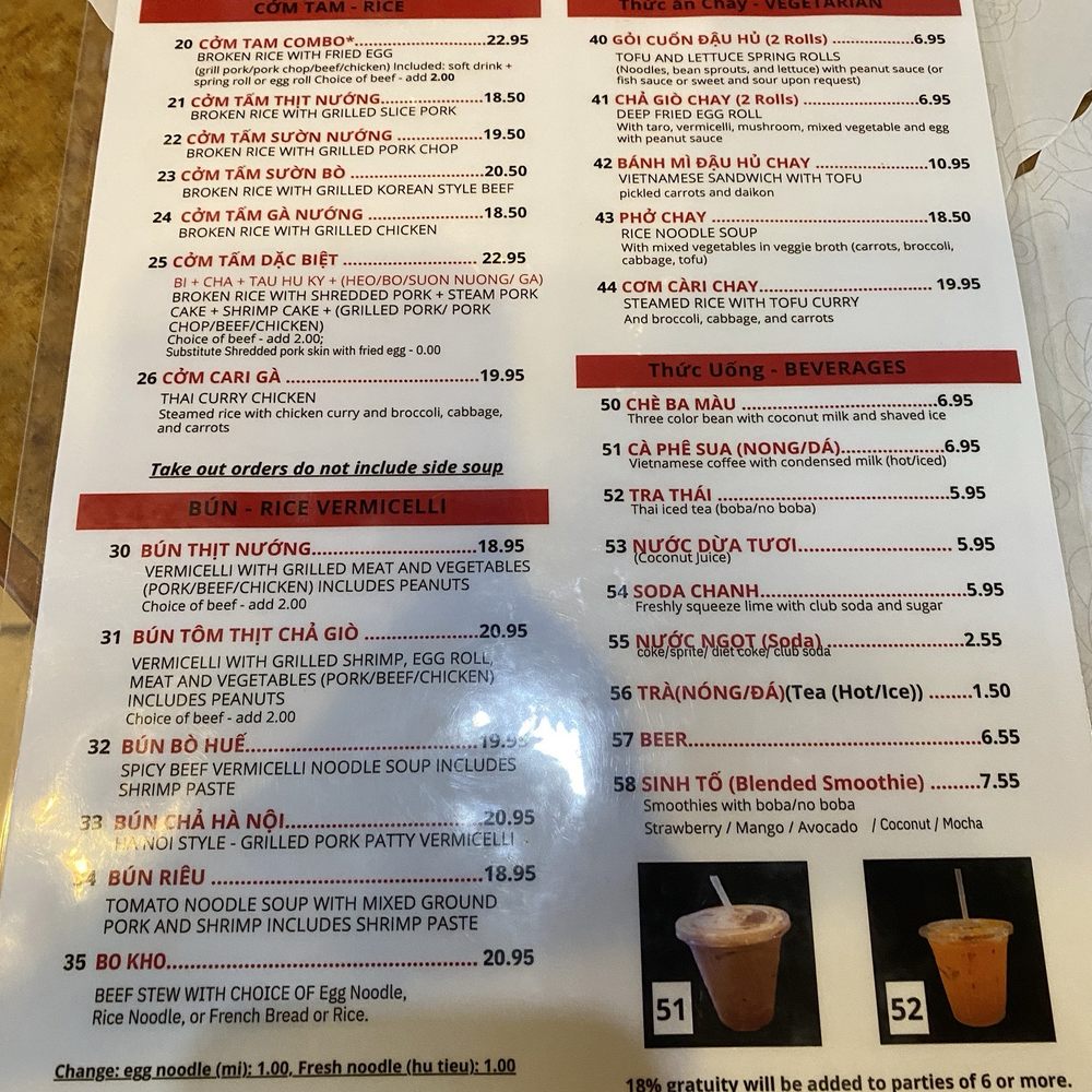 Com Tam Thanh - Menu - Vietnamese Near Me - Newark, California