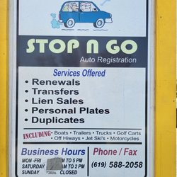 Stop N Go Auto Registration - Taped opening hours lol