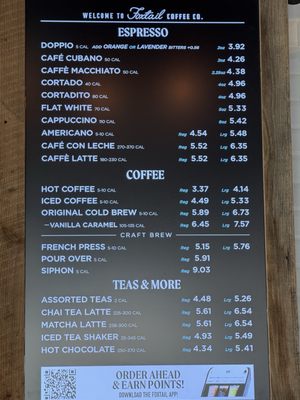Menu photo 1 Foxtail Coffee Orlando, FL