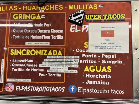 Menu photo 3 Super Tacos El Pastorcito Estilo DF Temple City, CA Menu photo 3 Super Tacos El Pastorcito Estilo DF Temple City, CA