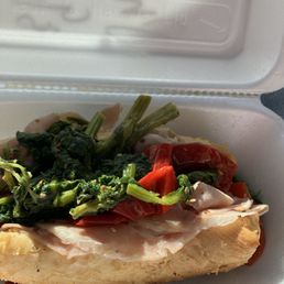 Pork and broccolini rabe sandwich... order this Pork and broccolini rabe sandwich... order this