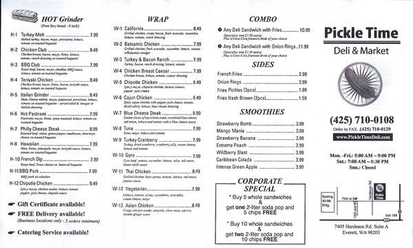 Menu photo 6 Pickle Time Deli & Market Everett, WA Menu photo 6 Pickle Time Deli & Market Everett, WA