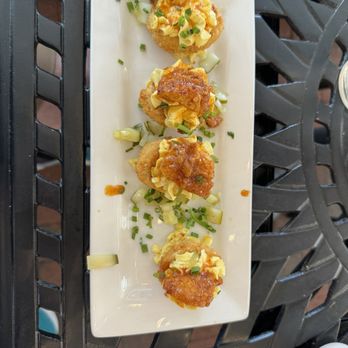 Miss Shirley's Cafe, Inner Harbor - Hot Honey Fried Chicken Deviled Eggs*** - Breakfast & Brunch Near Me - Baltimore, Maryland