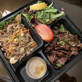 Crazy Rock'N Sushi - 3-item bento with bulgogi, beef teriyaki, and salad - Sushi Bars Near Me - Glendale, California Crazy Rock'N Sushi - 3-item bento with bulgogi, beef teriyaki, and salad - Sushi Bars Near Me - Glendale, California