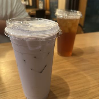 Dough Zone Dumpling House - Midtown - Ube Milk Tea (Cold) 紫薯奶茶 (冷) - Noodles Near Me - Houston, Texas