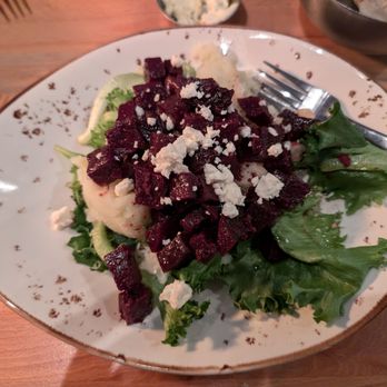 40 Paper - Beet salad on a bed of potatoes - Italian Near Me - Camden, Maine