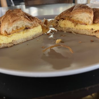 Drunken Monkey Coffee Bar - Bacon, egg and cheese on croissant - Coffee & Tea Near Me - Orlando, Florida Drunken Monkey Coffee Bar - Bacon, egg and cheese on croissant - Coffee & Tea Near Me - Orlando, Florida