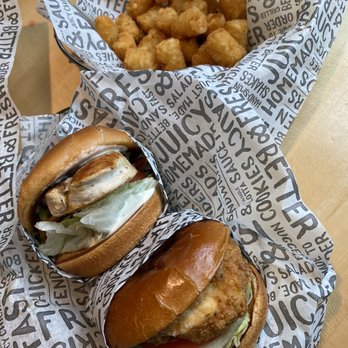 PDQ Chicken - Cali club and original sandwich with tater tots - Chicken Shop Near Me - Pembroke Pines, Florida PDQ Chicken - Cali club and original sandwich with tater tots - Chicken Shop Near Me - Pembroke Pines, Florida