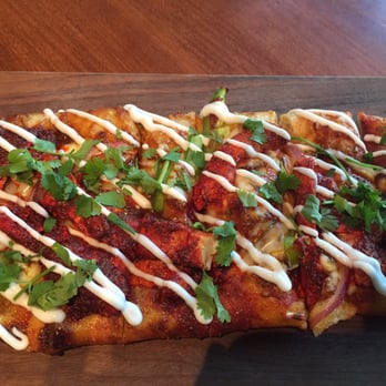 JOEY Eaton Centre - Tandoori chicken flatbread with soy protein and no cheese - Canadian (New) Near Me - Toronto, Ontario