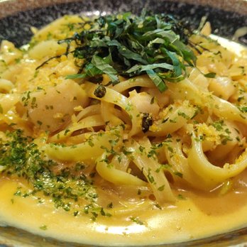 Wasuta Pasta - Fettuccine scallop Uni cream. Creamy and yumalicious. - Japanese Near Me - Richmond, British Columbia