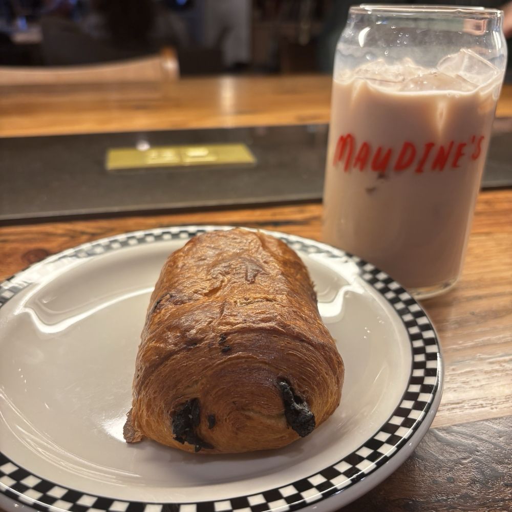 Maudine's - chocolate croissant and Ginger Spiced Chai - Bakeries Near Me - Columbus, Ohio
