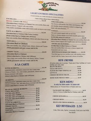 Menu photo 2 Sinaloa Cafe Morgan Hill, CA