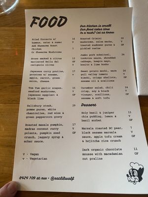 Menu photo 3 Little Wolf Edmonton, AB Menu photo 3 Little Wolf Edmonton, AB