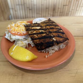 Coconuts Fish Cafe - Grill Ono with brown rice - Seafood Near Me - Kihei, Hawaii Coconuts Fish Cafe - Grill Ono with brown rice - Seafood Near Me - Kihei, Hawaii