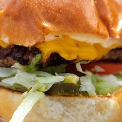 Best Burger Buns Down - Delicious cheeseburger and onion rings..and the fry sauce! Wow!
