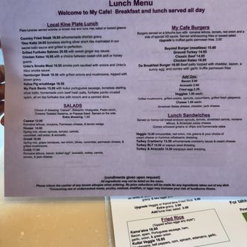 My Cafe - Lunch Menu - Breakfast & Brunch Near Me - Kapolei, Hawaii My Cafe - Lunch Menu - Breakfast & Brunch Near Me - Kapolei, Hawaii