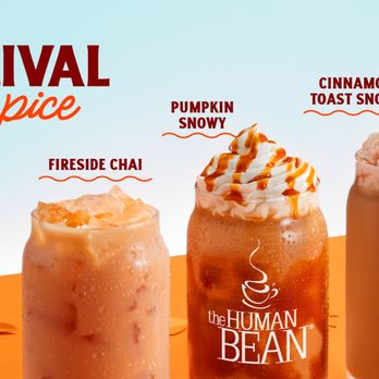 The Human Bean - three drinks with different flavors - Coffee & Tea Near Me - Carrollton, Texas