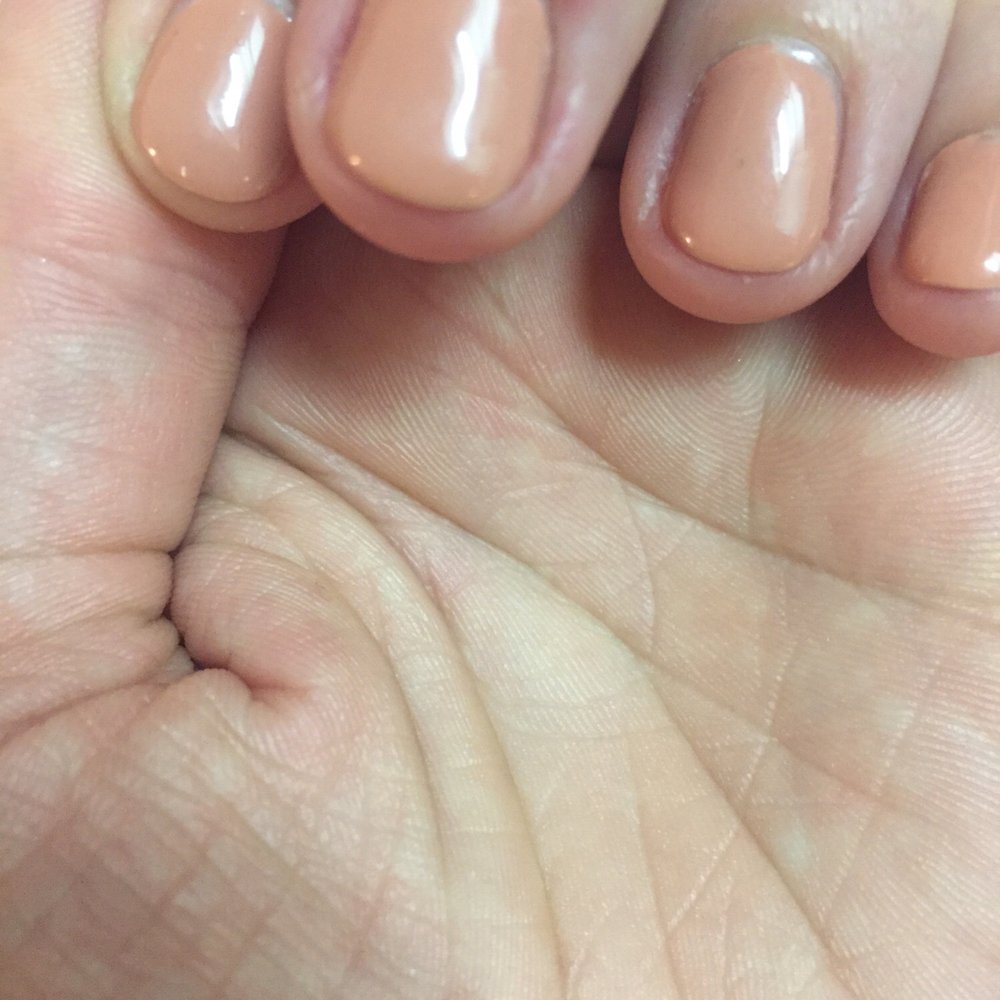 Lush Nail Salon - 2 days post manicure. The red mark on the middle finger is the from the chunk of skin that was taken off during the manicure. - Nail Salons Near Me - Marietta, Georgia Lush Nail Salon - 2 days post manicure. The red mark on the middle finger is the from the chunk of skin that was taken off during the manicure. - Nail Salons Near Me - Marietta, Georgia