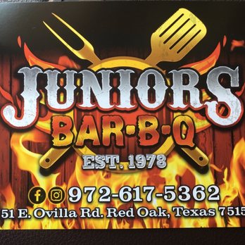 Junior's Barbeque - sign for junior's barbeque - Barbeque Near Me - Red Oak, Texas