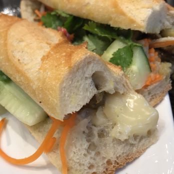 Long-An - Banh mi with beef... hint of curry and lemongrass in the meat but tasty especially the butter mayonnaise - Vietnamese Near Me - Paris, 75