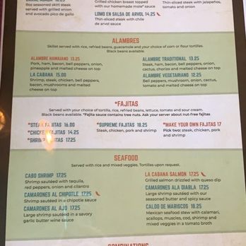 La Cabana Mexican Grill - Menu - Mexican Near Me - Hubertus, Wisconsin La Cabana Mexican Grill - Menu - Mexican Near Me - Hubertus, Wisconsin
