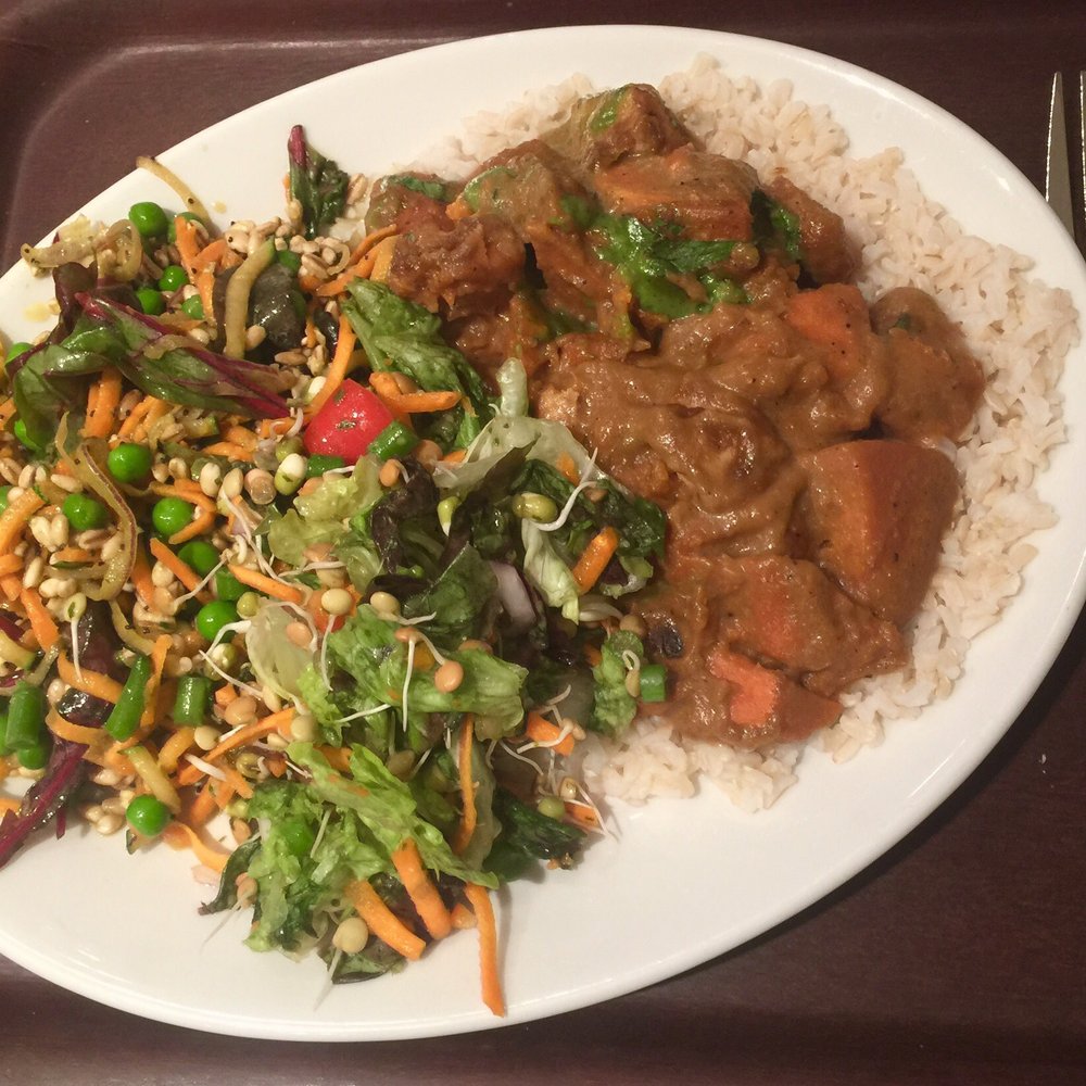 Cornucopia - Casserole dish over brown rice and two side salads - Vegan Near Me - Dublin, D