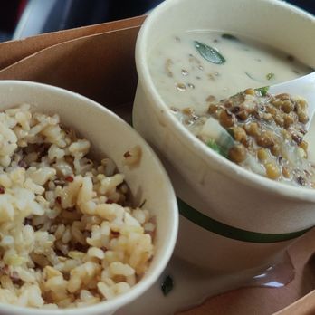The Greenery Cafe - Coconut Mung Bean Ginger Soup with brown rice $10 - Salad Near Me - Lihue, Hawaii The Greenery Cafe - Coconut Mung Bean Ginger Soup with brown rice $10 - Salad Near Me - Lihue, Hawaii