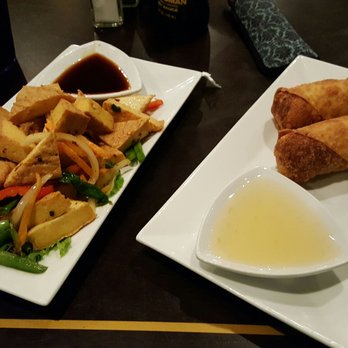 August Moon - Fried tofu on left..egg rolls on right - Chinese Near Me - New Orleans, Louisiana