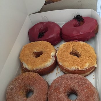 Dough - Hibiscus, cheesecake, and cinnamon flavors. Donuts are so big, had to eat half at a time - Desserts Near Me - New York, New York
