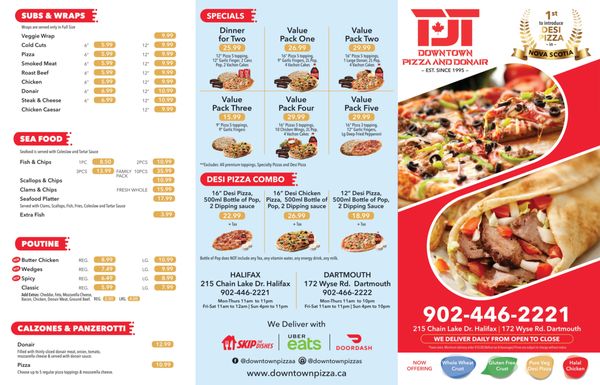 Menu photo 1 Downtown Pizza & Donair Halifax Halifax, NS Menu photo 1 Downtown Pizza & Donair Halifax Halifax, NS