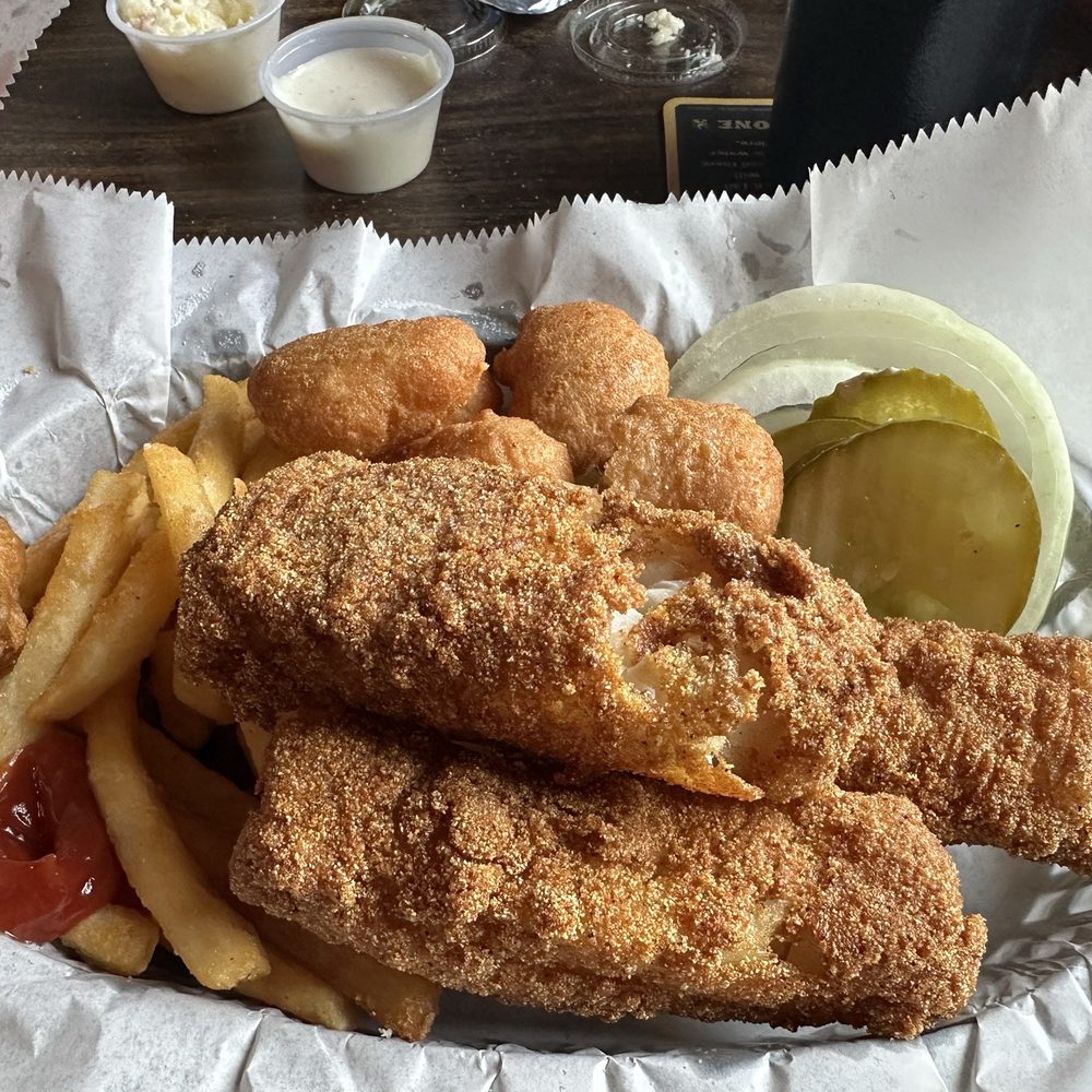 LC's Pub - 3 Piece Cod Plate with fries and cheese curds - Pubs Near Me - Caseyville, Illinois LC's Pub - 3 Piece Cod Plate with fries and cheese curds - Pubs Near Me - Caseyville, Illinois
