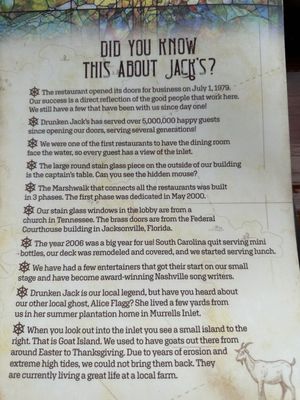 Menu photo 8 Drunken Jack's Restaurant & Lounge Murrells Inlet, SC Menu photo 8 Drunken Jack's Restaurant & Lounge Murrells Inlet, SC