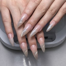 Cat eye ombré long almond acrylic Cat eye ombré long almond acrylic
