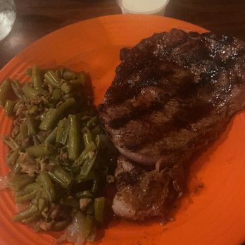 Cheryl's Open Pit Steak House - Ribeye steak medium and green beans - Steakhouses Near Me - Ocean Springs, Mississippi Cheryl's Open Pit Steak House - Ribeye steak medium and green beans - Steakhouses Near Me - Ocean Springs, Mississippi