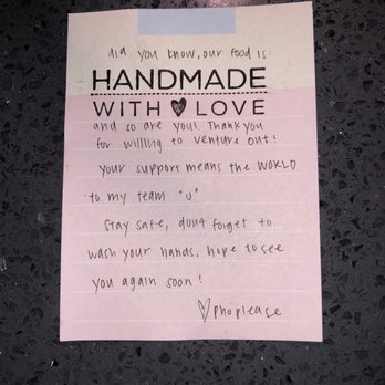 Pho Please - They even hand wrote a nice note showing appreciation for our business and giving good wishes! - Vietnamese Near Me - Austin, Texas Pho Please - They even hand wrote a nice note showing appreciation for our business and giving good wishes! - Vietnamese Near Me - Austin, Texas