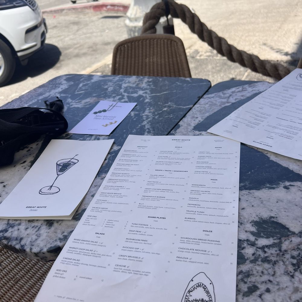 Great White - Menu - Cafes Near Me - Los Angeles, California Great White - Menu - Cafes Near Me - Los Angeles, California