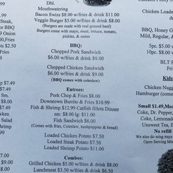 Downtown Bar & Grill - Menu