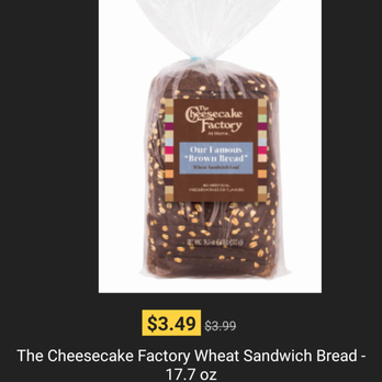 Ralphs - The Cheesecake Factory Wheat Sandwich Bread - Grocery Near Me - Carlsbad, California