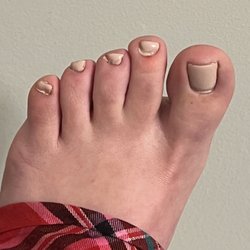 Tiffany Nails - This one had unevenly cut nails and hurt the most. He kept having to redo them and used his nail to wipe the polish.