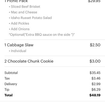 Dickey's Barbecue Pit - What I received was very different than what I had ordered. It was not cheap. - American Near Me - Duarte, California