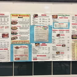 Gionino's Pizzeria of Montrose - Menu on the wall