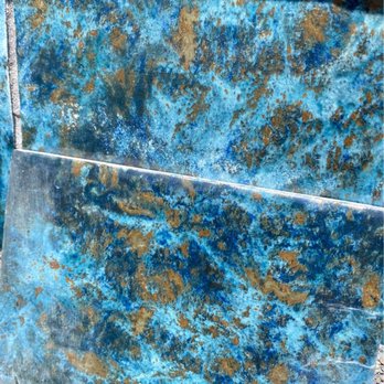 Full Blast Pool Tile Cleaning - Bottom tile is new tile. Top tile has been in the pool for over 6 years. As you can see top tile looks as good as the new one! - Pool Cleaners Near Me