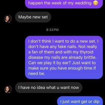 Nails by Sara - Conversation between Sara and I - Nail Technicians Near Me - New Berlin, Wisconsin