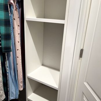 Point Blank Solutions - Tower of new shelves in master closet for my sweaters and tee shirts - Handyman Near Me - Austin, Texas
