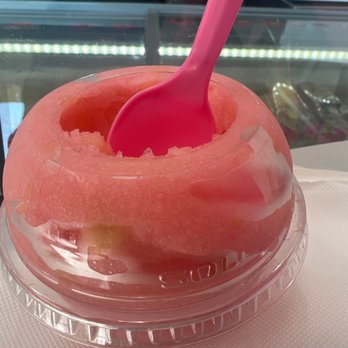 La Michoacana - a pink spoon sticking out of a bowl of watermelon - Ice Cream & Frozen Yogurt Near Me - Murrieta, California