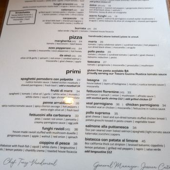 Tesoro Restaurant - Menu - Italian Near Me - Collingwood, Ontario Tesoro Restaurant - Menu - Italian Near Me - Collingwood, Ontario