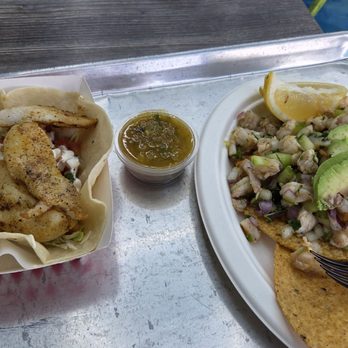 Miches De La Baja - Grilled fishes taco and shrimp tostada - Seafood Near Me - Lake Elsinore, California