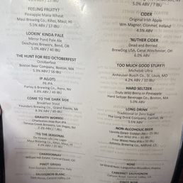 Wine and Beer menu Wine and Beer menu