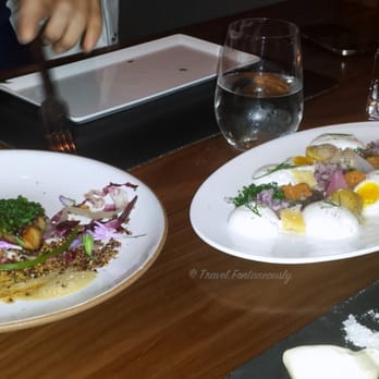 Aquavit - Seared foie gras on the left, I forget what it is on the right but they were delicious! - Scandinavian Near Me - New York, New York